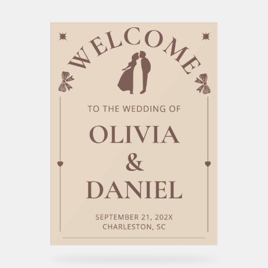 Ivory & Taupe Minimalist Entry Sign アクリルサイン (正面)