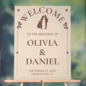 Ivory & Taupe Minimalist Entry Sign アクリルサイン (ニュートラル)