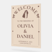 Ivory & Taupe Minimalist Entry Sign アクリルサイン (傾斜)