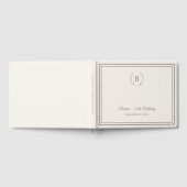 Ivory taupe Monogram Birthday ゲストブック (全面)