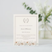 Ivory taupe monogram wreath birthday invitation (スタンド正面)