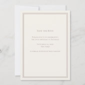 Ivory taupe monogram wreath birthday save the date セーブザデート (裏面)