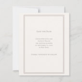 Ivory taupe monogram wreath wedding Save the Date  (裏面)