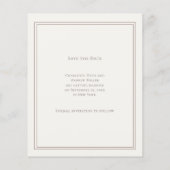 Ivory taupe monogram wreath wedding Save the Date  チラシ (裏面)