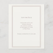 Ivory taupe monogram wreath wedding Save the Date  チラシ (裏面)