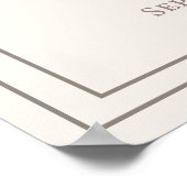 Ivory taupe monogrammed elegant wedding welcome ポスター (角)