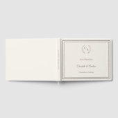Ivory taupe monogrammed wreath wedding ゲストブック (全面)