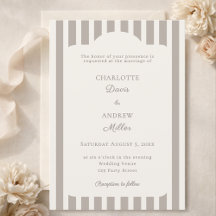 Ivory Taupe Neutral Striped Wedding 