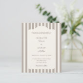 Ivory Taupe Neutral Striped Wedding invitation (スタンド正面)