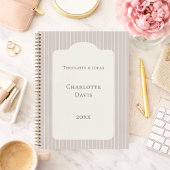 Ivory taupe pinstriped elegant modern ノートブック