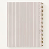 Ivory taupe pinstriped elegant modern ノートブック (裏面)