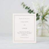 Ivory taupe simple luxury wedding invitation (スタンド正面)