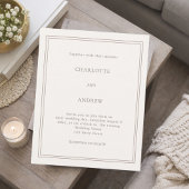 Ivory taupe simple luxury wedding invitation