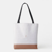 Ivory Terracotta Floral Line Art Minimalist Zen トートバッグ (裏面)