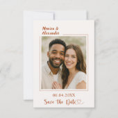 Ivory terracotta photo wedding Save the Date セーブザデート (正面)