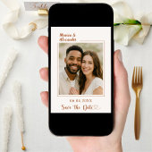 Ivory terracotta photo wedding Save the Date セーブザデート