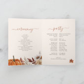 Ivory terracotta rust leaves autumn fall wedding プログラム (内部)