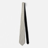 Ivory Tie with Small Black Heart Pattern ネクタイ (正面)