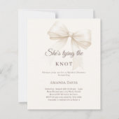 Ivory tying the knot bow Bridal Shower invitation (正面)
