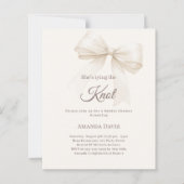 Ivory tying the knot bow Bridal Shower invitation (正面)