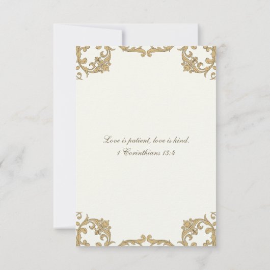 Ivory Victorian Christian Wedding RSVP Card (裏面)