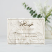 Ivory Vintage Art Nouveau Wedding  出欠カード (スタンド正面)