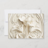 Ivory Vintage Art Nouveau Wedding  出欠カード (裏面)