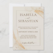 Ivory Watercolor Elegant Wedding 招待状 (正面)