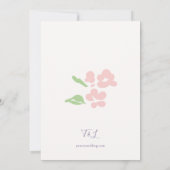 Ivory | Watercolor Floral Script Wedding 招待状 (裏面)