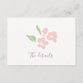 Ivory | Watercolor Floral Wedding Details  エンクロージャーカード (正面)