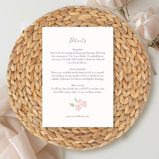 Ivory | Watercolor Wedding Details Enclosure Card エンクロージャーカード