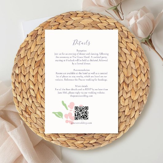 Ivory | Watercolor Wedding Details Enclosure Card エンクロージャーカード