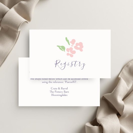 Ivory | Watercolor Wedding Registry Enclosure Card エンクロージャーカード