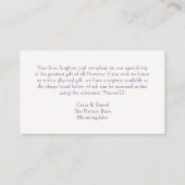 Ivory | Watercolor Wedding Registry Enclosure Card エンクロージャーカード (裏面)