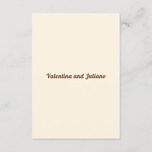 Ivory Wedding Accommodation Portrait エンクロージャーカード (裏面)