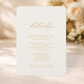 Ivory Wedding Details Card with Calligraphy 招待状