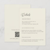Ivory Wedding Details Qr Code Enclosure Card 招待状 (正面/裏面)