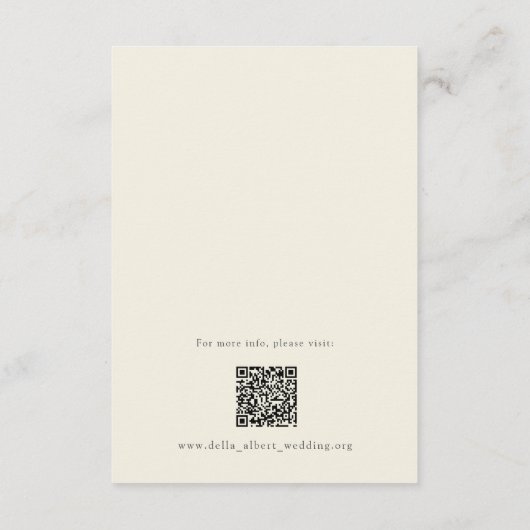 Ivory Wedding Details Qr Code Enclosure Card 招待状 (裏面)