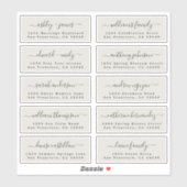 Ivory Wedding Guest Address Labels シール (シート)
