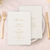 Ivory Wedding Menu with Elegant Calligraphy 招待状