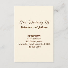 Ivory Wedding Reception Portrait Enclosure Card エンクロージャーカード