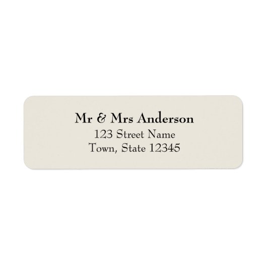 Ivory Wedding Return Address ラベル (正面)