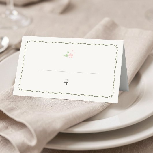 Ivory | Whimsical Floral Wedding Table Number Card プレイスカード