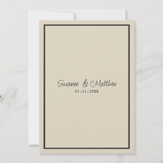 Ivory white brown black wildflower winter RSVP 招待状 (裏面)