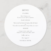 Ivory & White | Chic Floral Wedding Menu Card メニュー (正面)