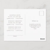 Ivory & White | Chic Wedding RSVP Response  ポストカード (裏面)
