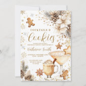 Ivory White Cocktails and Cookies Party Invitation 招待状 (正面)