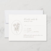 Ivory White | Floral Wedding RSVP Card (正面)