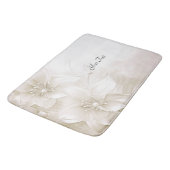 Ivory White Flowers Bath Mat バスマット (アングル)