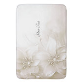 Ivory White Flowers Bath Mat バスマット (正面縦)